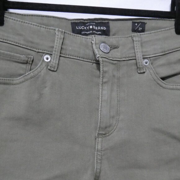 LUCKY BRAND - Ava - Skinny | size 4/27 | Stylish Olive Green Slim Fit Pants - Picture 4 of 16